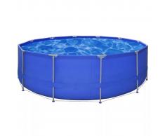 vidaXL Piscina Redonda Con Marco De Acero Sobre El Suelo 457 x 122 cm