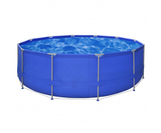vidaXL Piscina Redonda Con Marco De Acero Sobre El Suelo 457 x 122 cm
