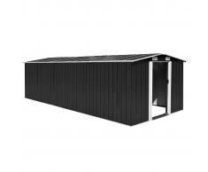 vidaXL Caseta de jardín de metal antracita 257x597x178 cm