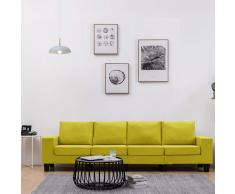vidaXL Sofá de 4 plazas de tela amarillo