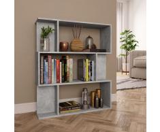 vidaXL Estantería/divisor espacios aglomerado gris cemento 80x24x96 cm