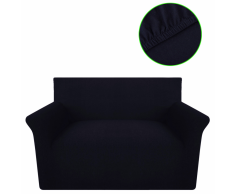 vidaXL Funda elástica de algodón para el sofá, color negra