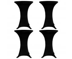 vidaXL Mantel elástico para mesa alta 4 unidades negro Ø80 cm