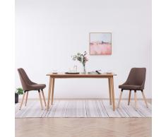 vidaXL Sillas de comedor 2 unidades tela marrón