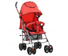 vidaXL Cochecito sillita paseo de bebé 2 en 1 rojo acero