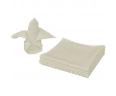 vidaXL Servilletas 50 unidades crema 50x50 cm