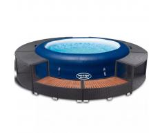 Bestway Jacuzzi hinchable con borde de ratán Lazy-z-Spa 196x61 cm 14294