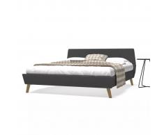 vidaXL Cama con colchón viscoelástico 160x200 cm tela gris oscuro