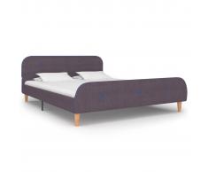 vidaXL Estructura de cama de tela gris topo 140x200 cm