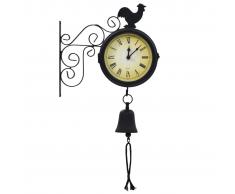 vidaXL Reloj de pared de jardín con termómetro vintage
