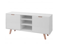 vidaXL Aparador de alto brillo MDF 150x40x73 cm blanco