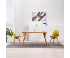 vidaXL Silla de comedor 2 unidades amarillo y negro