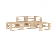vidaXL Juego de muebles de palés para jardín 4 piezas de madera