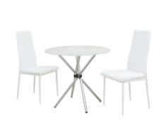 vidaXL Conjunto de mesas y sillas de comedor de tres piezas