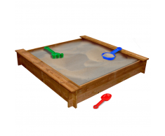 vidaXL Arenero cuadrado de madera para niños