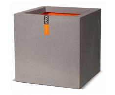 Capi Macetero cuadrado Urban Smooth 30x30x30 cm gris KGR902
