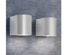 vidaXL Lámpara de pared exterior 2 uds redonda descendente