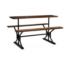 vidaXL Mesa de bar con bancos madera maciza reciclada 180x50x107 cm