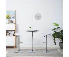 vidaXL Taburete barra de cocina giratorio 2 uds piel sintética blanco