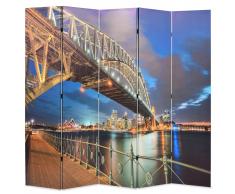 vidaXL Biombo divisor plegable 200x180 cm puente Harbour Sydney
