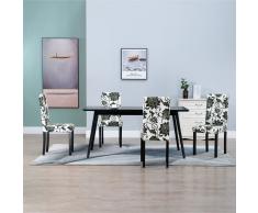 vidaXL Sillas de comedor 4 unidades de tela negra