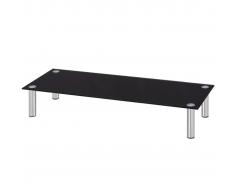 vidaXL Elevador de monitor/soporte de TV 100x35x17 cm cristal negro