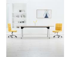 vidaXL Sillas de comedor 2 unidades tela amarilla