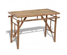 vidaXL Mesa de jardín plegable bambú 120x50x77 cm