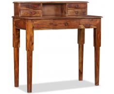 vidaXL Escritorio con 5 cajones madera maciza de sheesham 90x40x90 cm