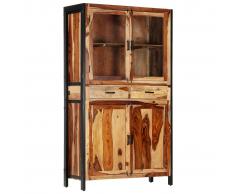 vidaXL Aparador con vitrina de madera maciza de sheesham 100x40x175 cm