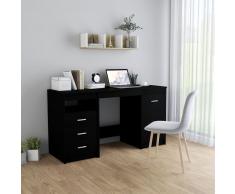 vidaXL Escritorio de aglomerado negro 140x50x76 cm