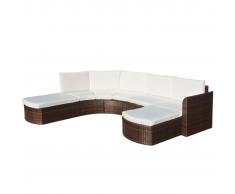 vidaXL Set muebles de jardín 4 piezas y cojines ratán sintético marrón