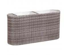 vidaXL Jardinera de ratán sintético gris 80x25x40 cm