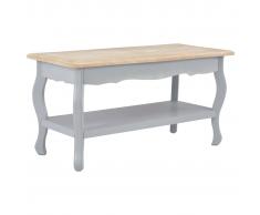 vidaXL Mesa de centro madera maciza de pino gris y marrón 87,5x42x44cm