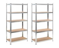 vidaXL Estanterías de MDF 2 unidades 90x40x180 cm