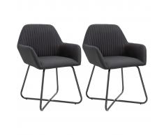 vidaXL Sillas de comedor 2 unidades tela negro