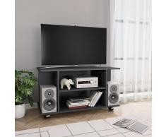 vidaXL Mueble para TV con ruedas aglomerado gris 80x40x40 cm