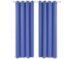 vidaXL Cortinas opacas 2 piezas con ojales de metal 135x245cm azul