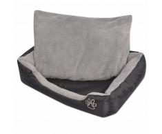 vidaXL Cama para perro con cojín acolchado XXXL negra