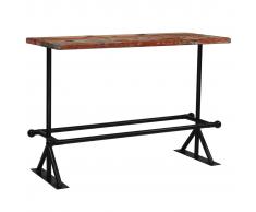 vidaXL Mesa de bar de madera maciza reciclada multicolor 150x70x107 cm