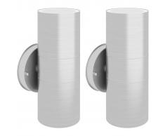 vidaXL Lámpara de pared exterior 2 uds acero ascendente/descendente