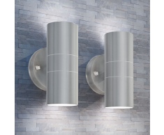 vidaXL Lámpara de pared exterior 2 uds acero ascendente/descendente