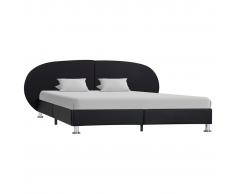vidaXL Estructura de cama de cuero sintético negro 120x200 cm