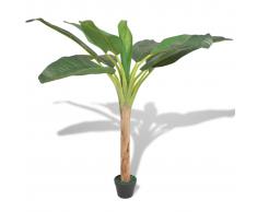 vidaXL Árbol bananero artificial con macetero 150 cm verde