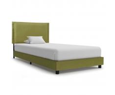 vidaXL Estructura de cama de tela verde 90x200 cm