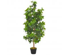 vidaXL Planta artificial árbol de laurel con macetero 120 cm verde