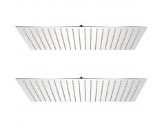 vidaXL Cabezal de ducha efecto lluvia 2 uds acero inoxidable 30x50 cm