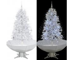 vidaXL Árbol de Navidad con nieve con base en paraguas blanco 170 cm