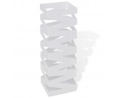 vidaXL Paragüero cuadrado color blanco de acero, 48.5 cm, guarda bastones