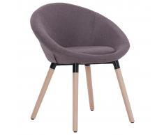 vidaXL Silla de comedor tela gris topo